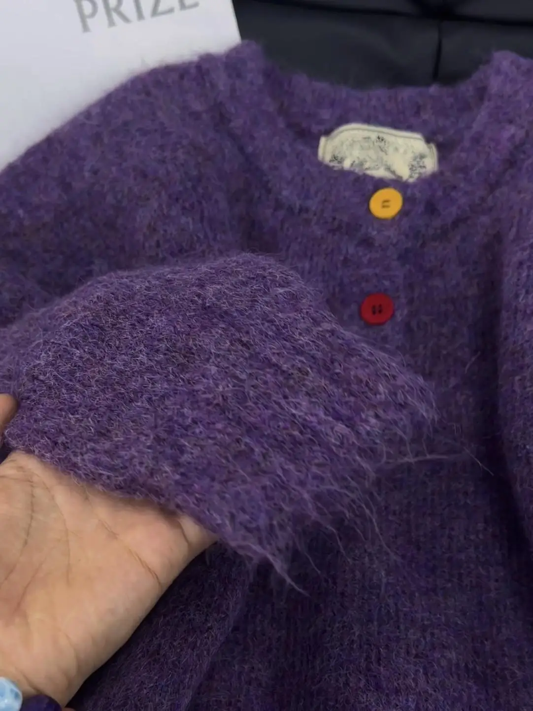 한국 슬레 소프트 퍼플 니트 스웨터 라운드 넥 여성용 가을 겨울 패션 젠틀 베이스 레이어 레이지 하이엔드 니트웨어