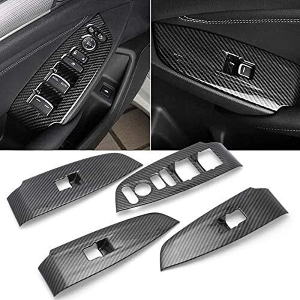 

ABS Carbon Fiber Texture Interior Trim Cover for Door Lock and Window Lift Switch Panel on For Accord 2018-2022