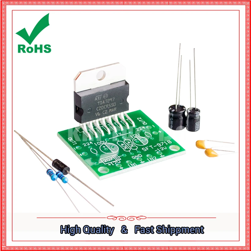 TDA7297 Power Amplifier Board DC 12V 2.0 dual-channel 15W+15W Electronic Module DIY Kit
