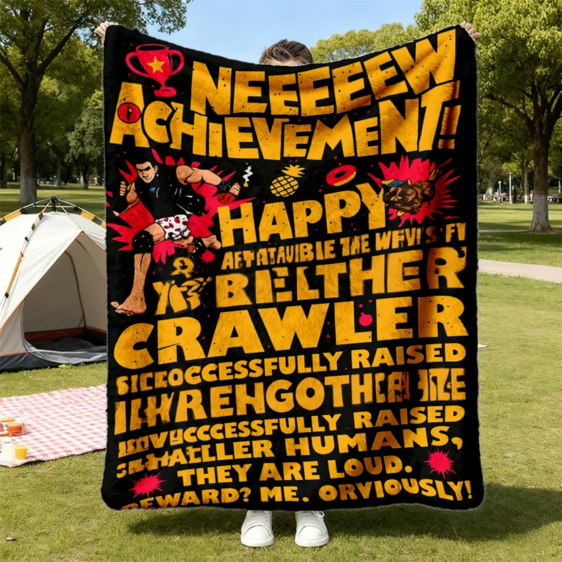 Dungeon Crawler Carl Dad Achievement  Flannel Blanket, Gamer Dad Flannel Throw, DCC Fan Cozy Blanket