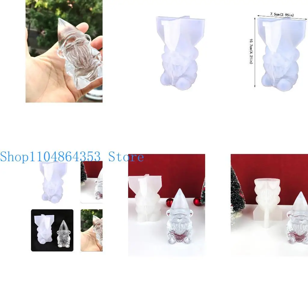 

652F Silicone Christmas Ornament Mold Santa Ornament Mold for DIY Home Decor
