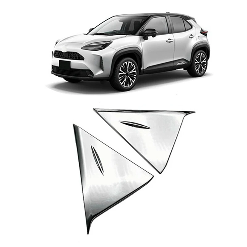 Car Rear Window Spoiler Triangle Cover Trim Chrome Rear Window Spoiler Triangle Cover Trim For Toyota Yaris Cross 2020 2021