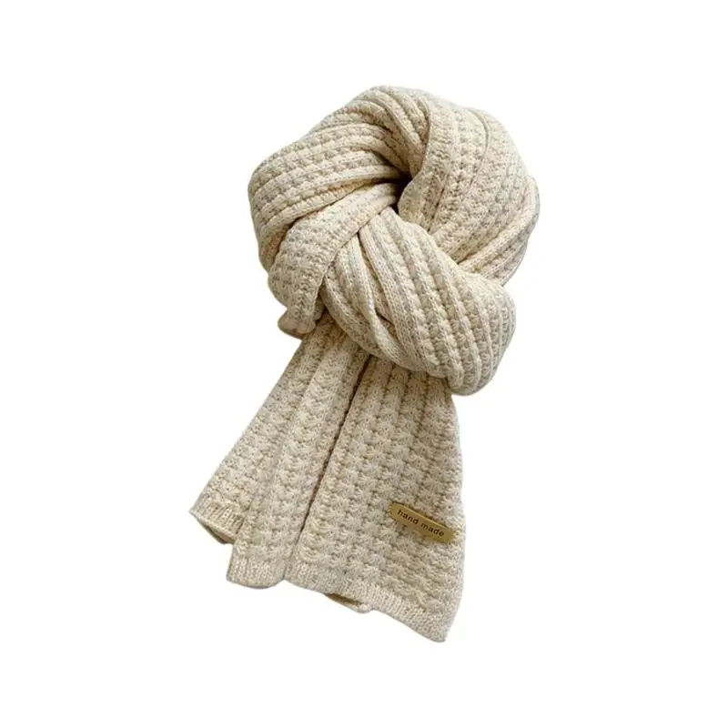 

39BB вязаный шарф унисекс для пар, мягкий теплый зимний аксессуар для шеи, повседневный повседневный наряд, длинный шейный