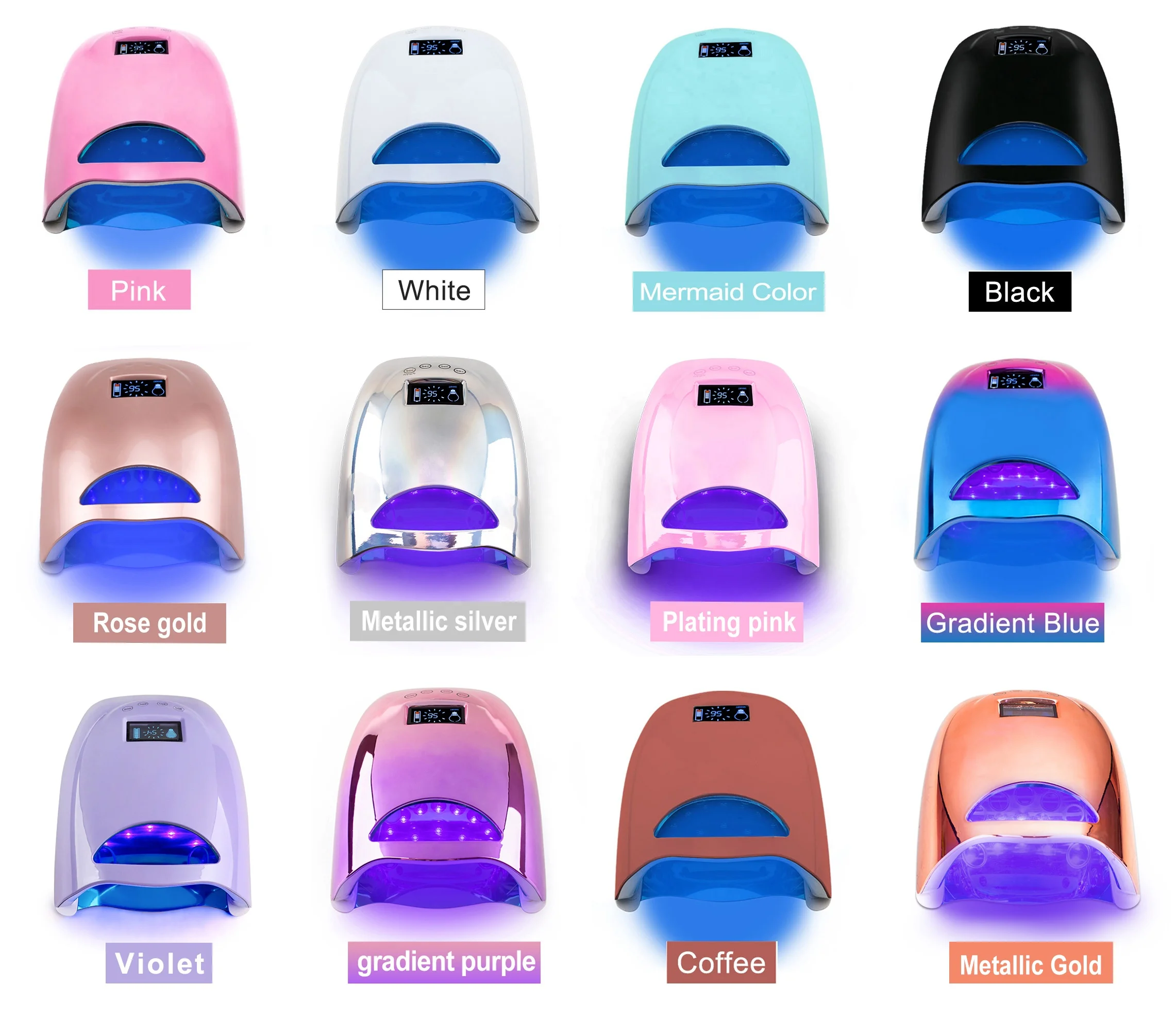 المهنية الأبيض الوردي مسمار ضوء علاج سريع هلام البولندية الغراء شعار مخصص مسمار مصباح مجفف اللاسلكي قابلة للشحن الأشعة فوق البنفسجية مسمار مصباح