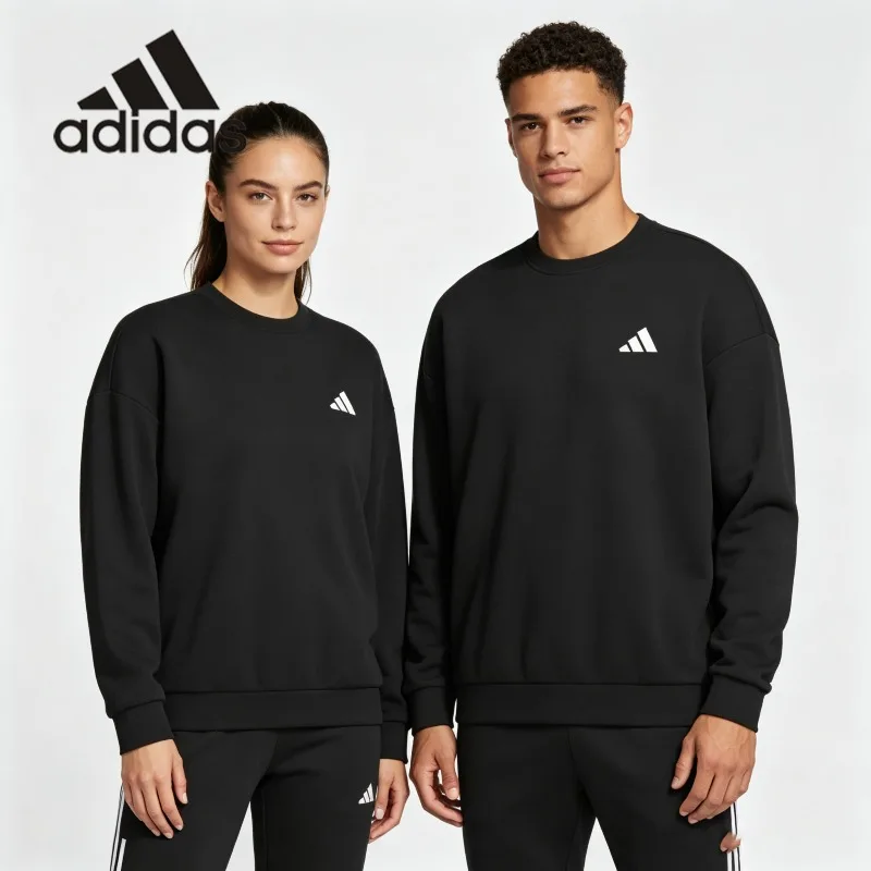 adidas Faded Graphic Y2K Crew Sweatshirt Retro Print Relaxed Fit Daily Walking OutfitKF5192 1PCS