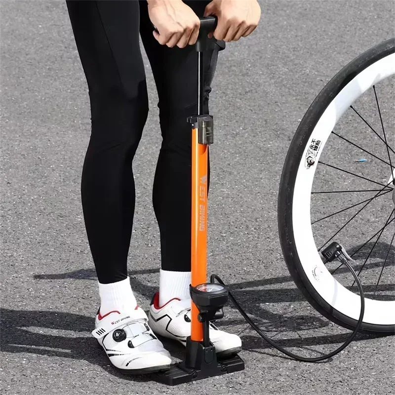 غرب ركوب الدراجات مع بارومتر دراجة مضخة 160PSI ارتفاع ضغط دراجة نارية E-الدراجة سكوتر شريدر بريستا صمام منفاخ لإطارات السيارة #1