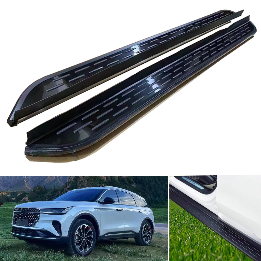 

2 pcs fit for Lincoln Nautilus 2024 2025 Running Board Side Step NerfBar BLACK Aluminium (with brackets)