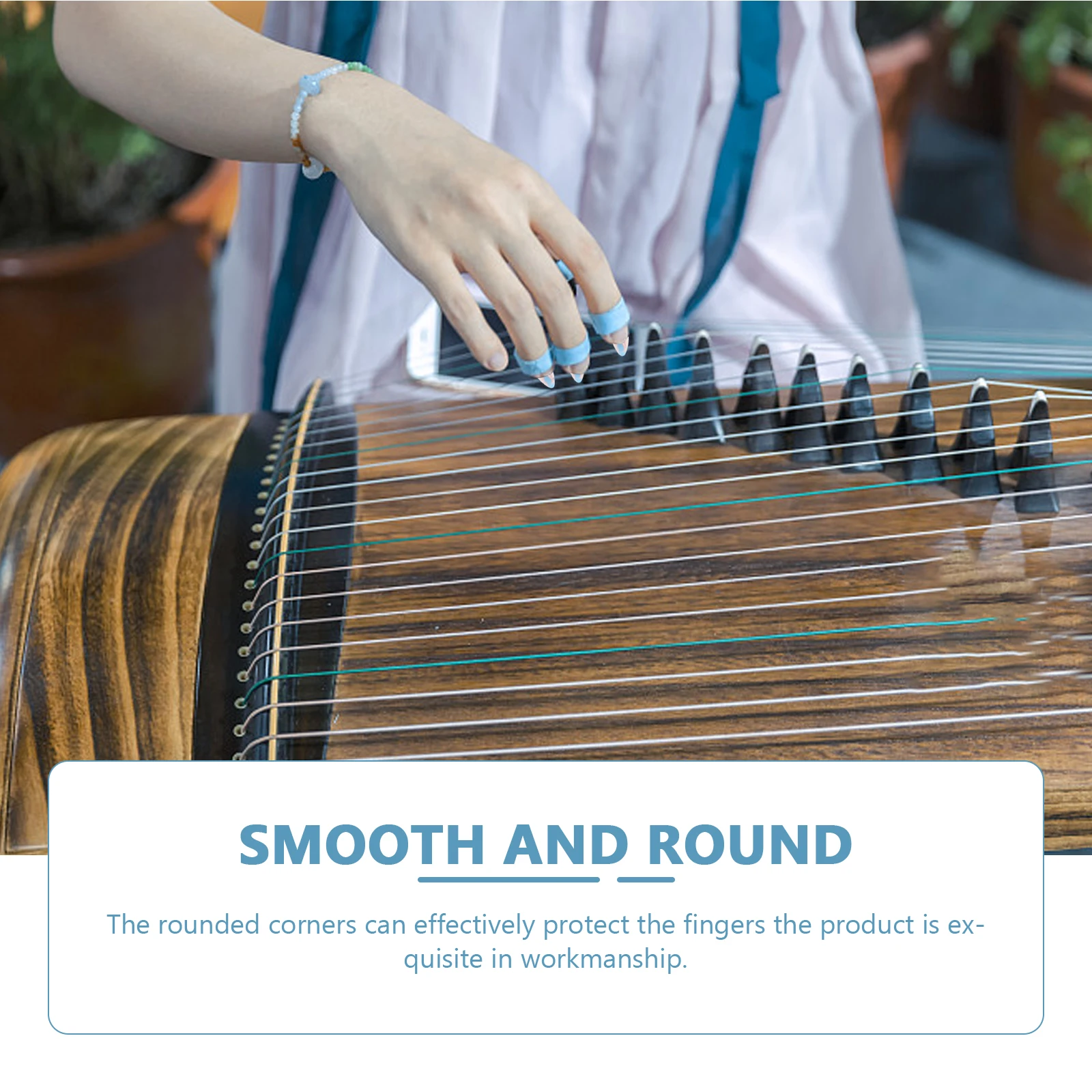 

8 Pcs Guzheng Nails Comfortable Finger Protectors Musical Instrument Accessories Kids Nails Durable Safe Smooth Design Fingertip