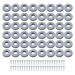 48Pcs Furniture Gliders PTFE Easy Moving Sliders with Screw Floor Protector for Tiled Hardwood Floors(25Mm Round)