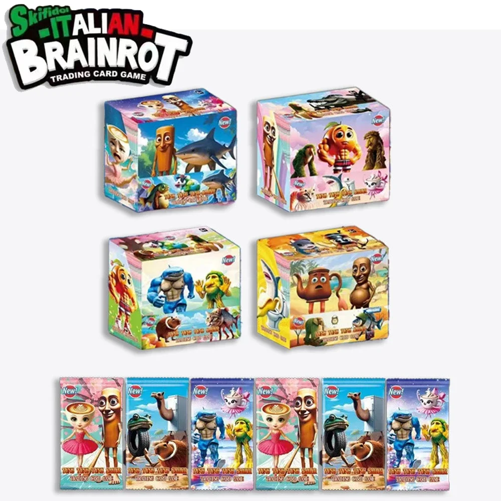 

NEW Italian Brainrot Tungtungtung Sahur Tralarero Tralala Collection Cards Game Toy