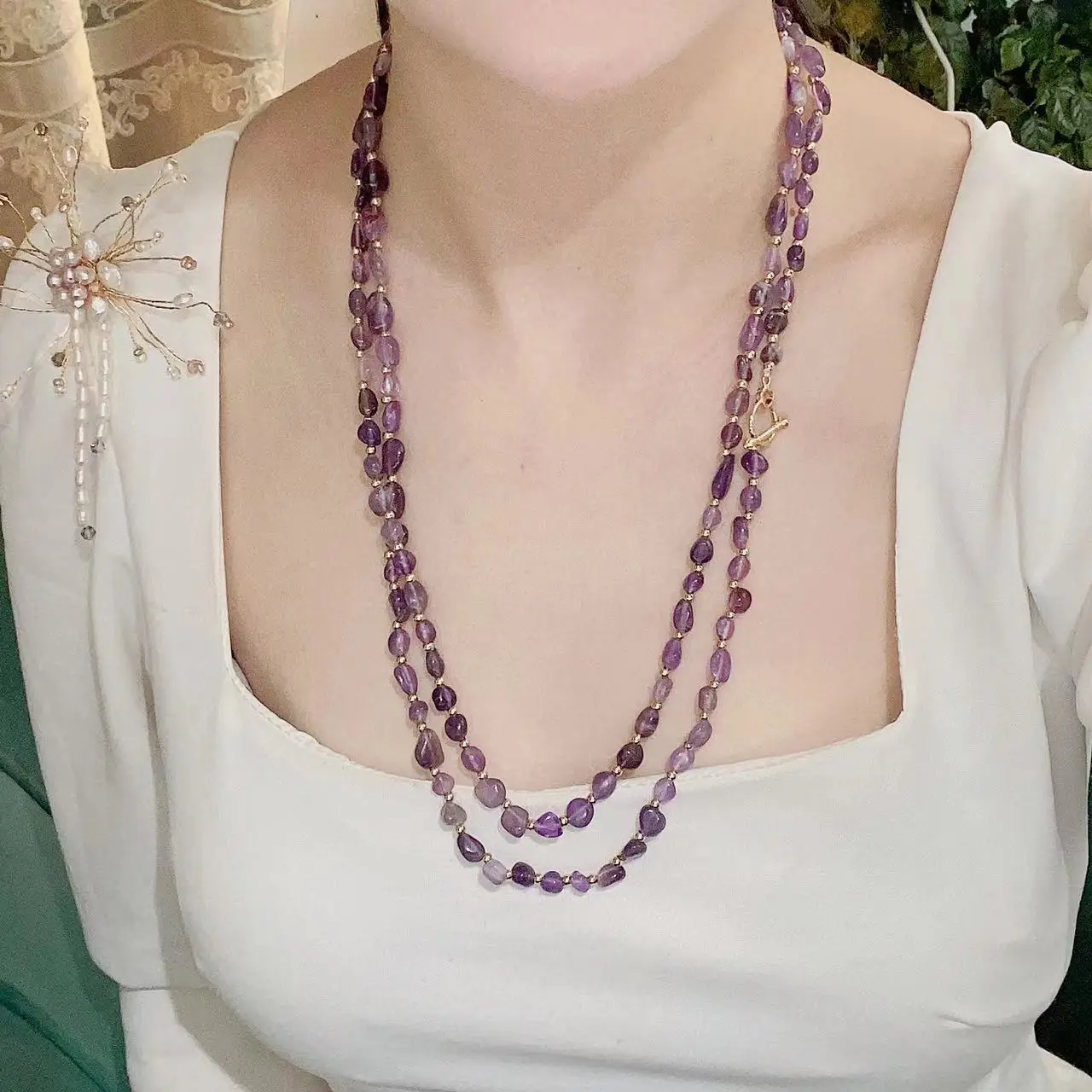 120 سنتيمتر جمشت سلسلة طويلة أنيقة ونبيلة قلادة سترة سلسلة موجة المياه سلسلة للنساء بيان الإكسسوارات هدية حفلة #3