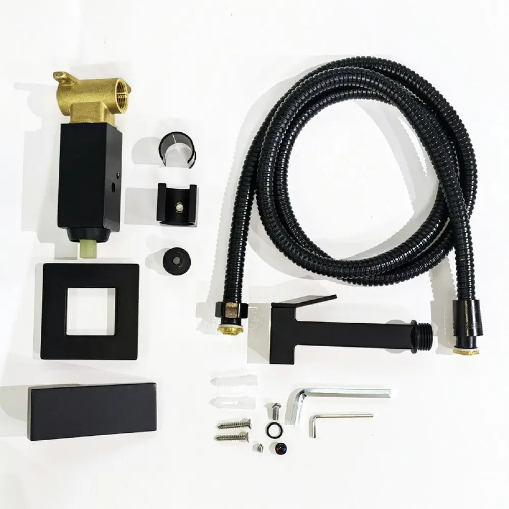 Hidden Installation Bidet Mixer Faucet Brass Hot Cold Water Toilet Cleaning Applicator Bathroom Hygiene Sanitary Fixture