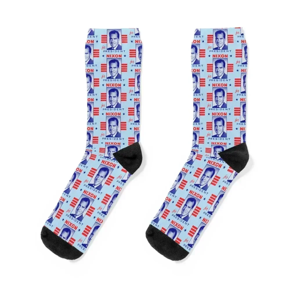 

1972 Nixon for President Socks designer aesthetic happy crazy Socks Female Men's