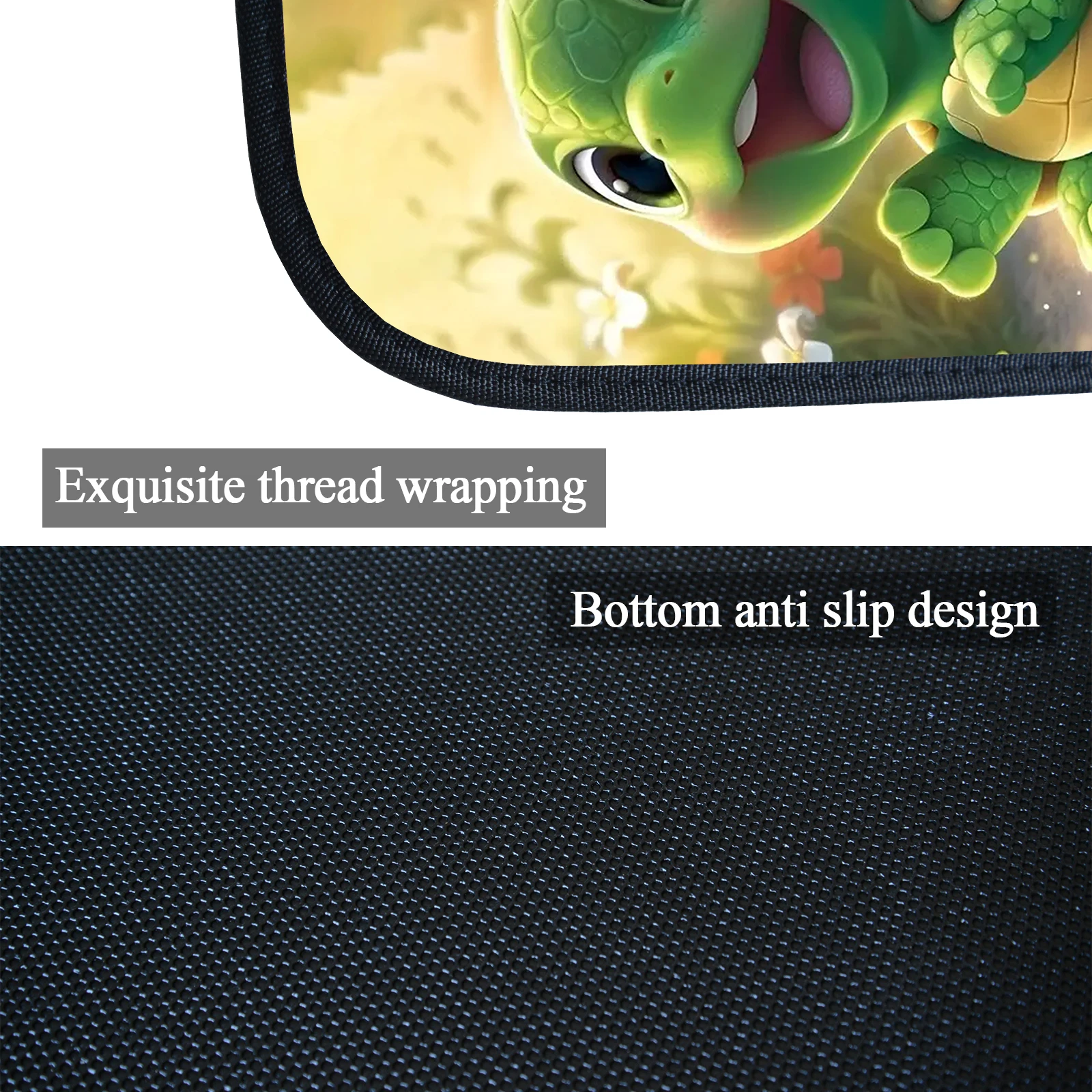 Universal Cute turtle Car Floor Mat Non-Slip Durable Four Seasons Car Carpet Easy Clean and Wear-Resistant Floor Mat