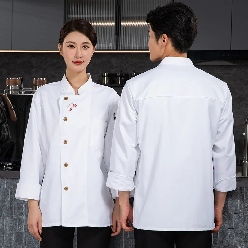 Good Quality Chef Clothing Hotel Catering Restaurant Chef Overalls Long Sleeve Autumn and Winter Canteen Rear Kitchen Kitchen Cl