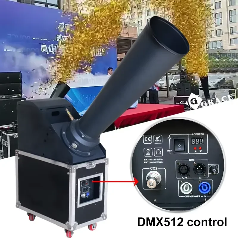 for Igracelite Large CO2 Confetti Machine Big Blaster DMX Control CO2 Jet Rainbow Effect Stage Party Event Show Equipment