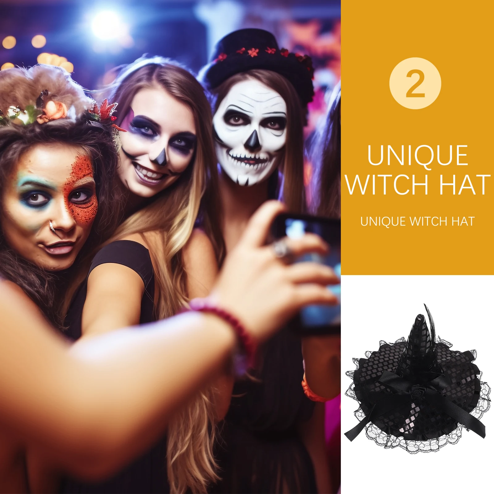 

Witch Hat Headband Demon Horns for Woman Halloween Accessories Accessory Headpiece Hair