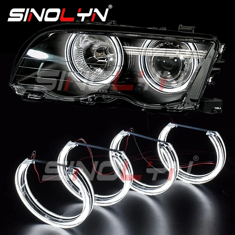 

Sinolyn LED Angel Eyes Halo Rings For BMW 3 5 Series E46 M3/E39/E36/E38 Headlight DRL Acrylic DTM Style Lights Turn Signal Light