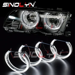 Sinolyn LED Angel Eyes Halo Rings For BMW 3 5 Series E46 M3/E39/E36/E38 Headlight DRL Acrylic DTM Style Lights Turn Signal Light