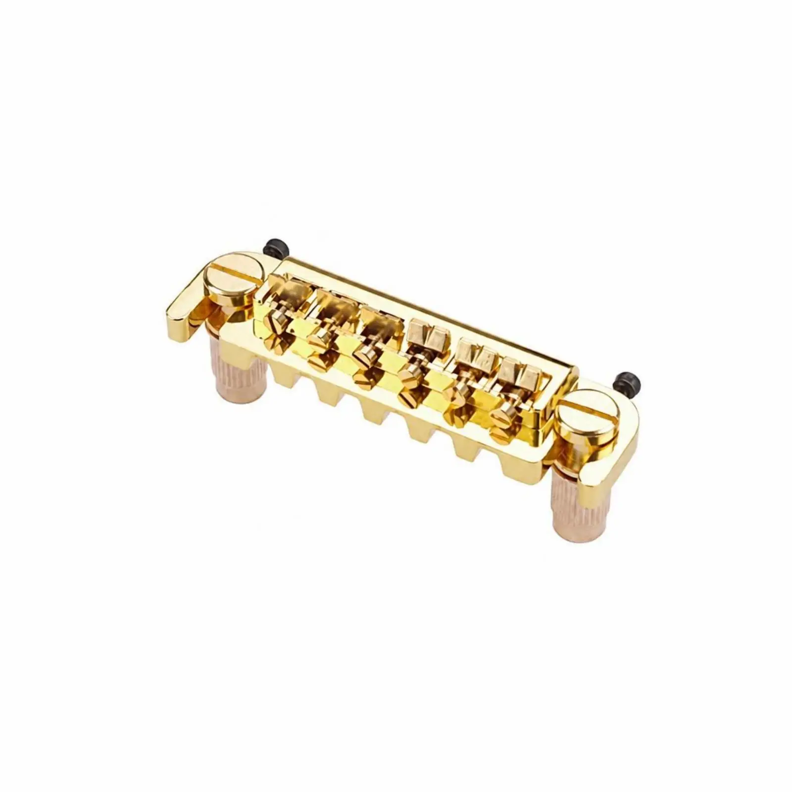 Electric Guitar Bridge Screw Gold Tone Metal Bridge Assembly with Mounting Posts Hardware
