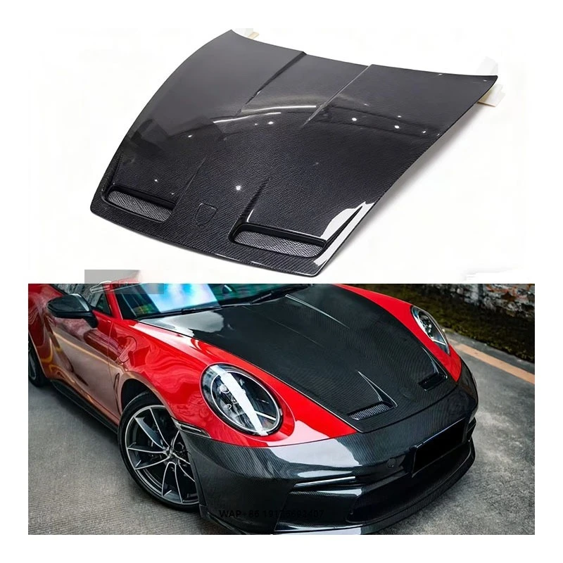 Bumper Karbon Kering Baru untuk 911 992 GT3 dengan Lubang Knalpot - Pemasangan Universal (Bolt-On) Garansi 1 Tahun (Retrofit/Upgrade)