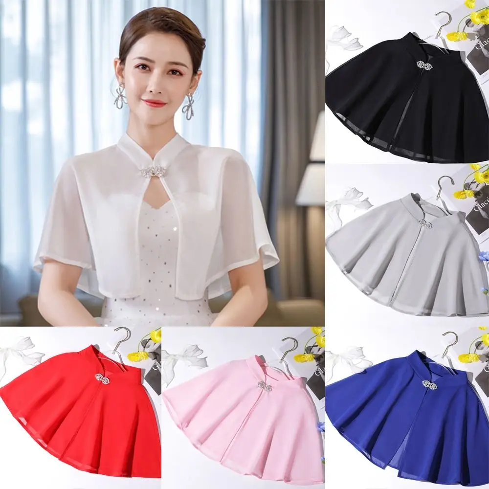 Elegant Wedding Cloak Soft Cape Bridal Wrap Wedding Bridal Shawl Evening Prom Cape Bride Cape Chiffon Shawl