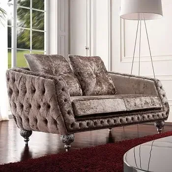 

Luxury model room fabric double sofa, European post-modern double sofa