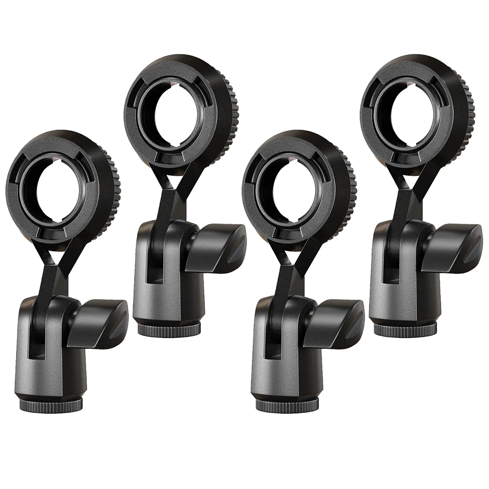 

4 Pcs Mic Clip Microphone for Handheld Microphones Blue Black Plastic Universal Holder