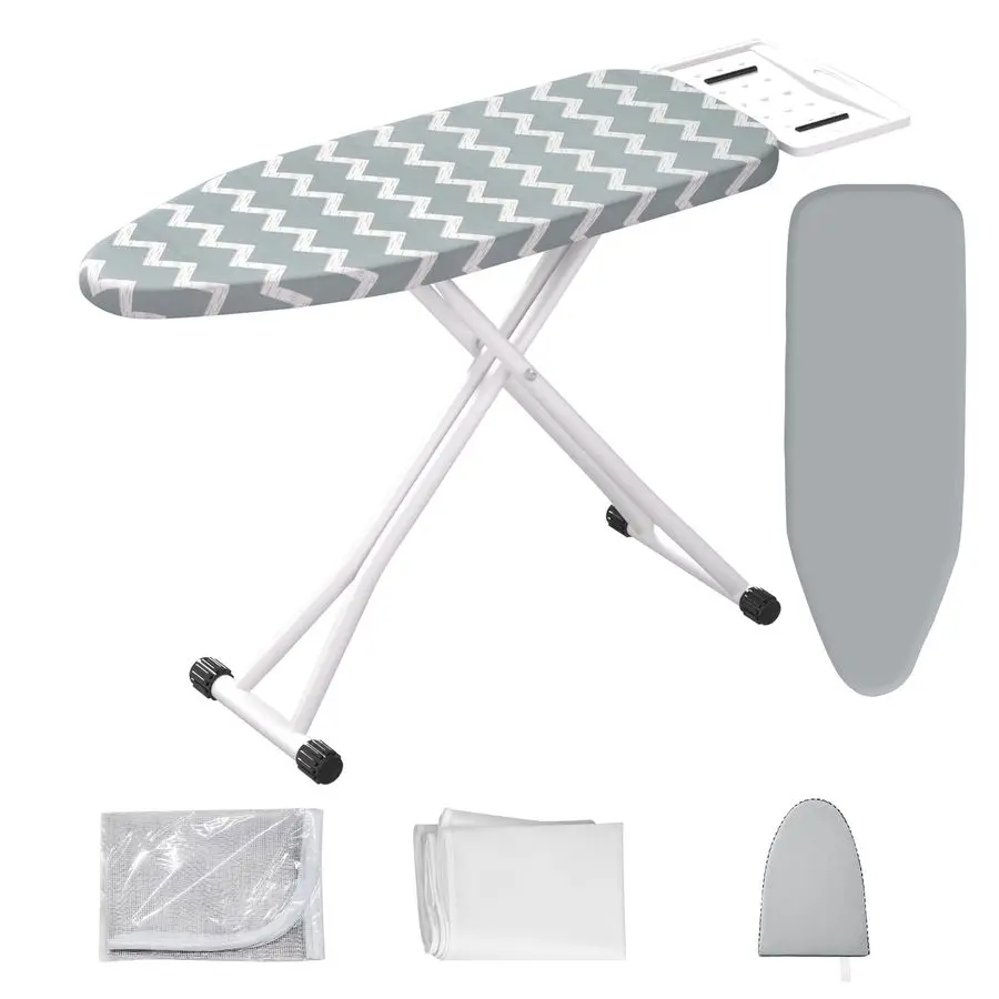 

Гладильная доска, складная, регулируемая по высоте, компактная, с толстым стальным каркасом, с держателем, сменный тканевый чехол