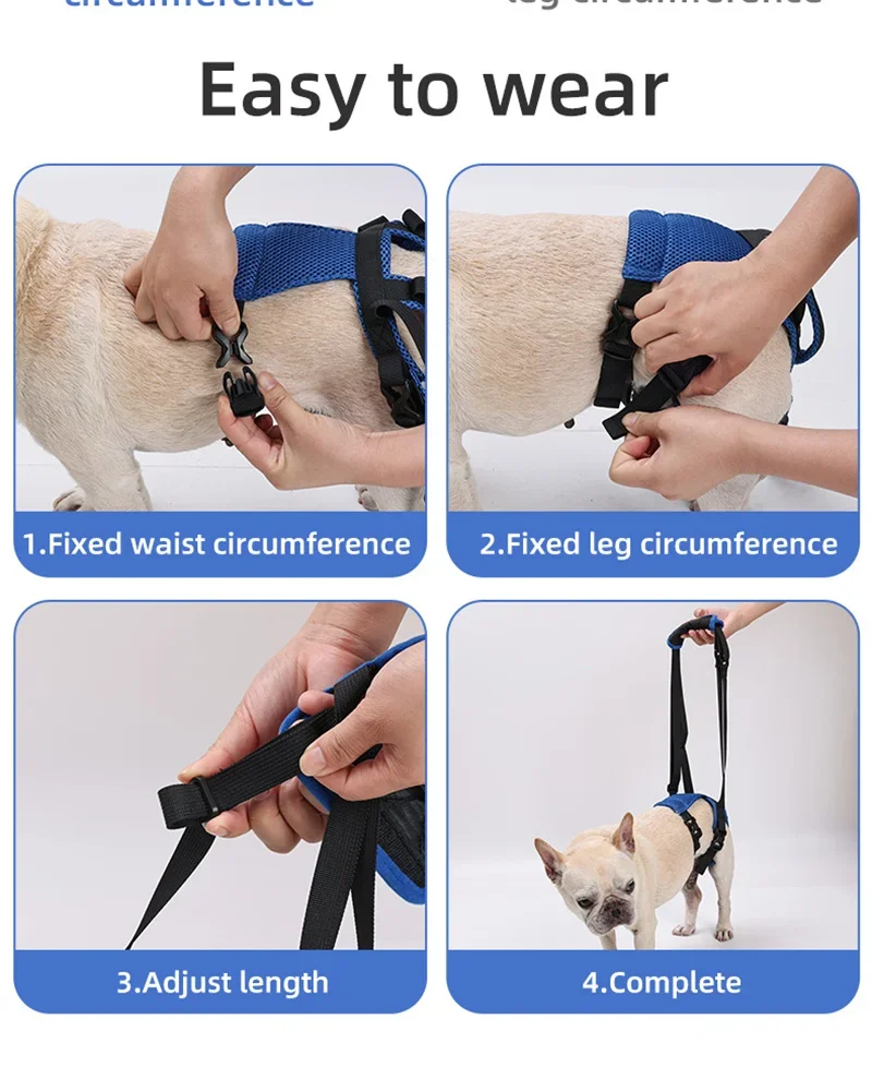 New Upgraded Dog Rear Leg Support Harness Adjustable Pet Lift Sling for Injured Disabled Elderly Dogs Walking Assistance Supply