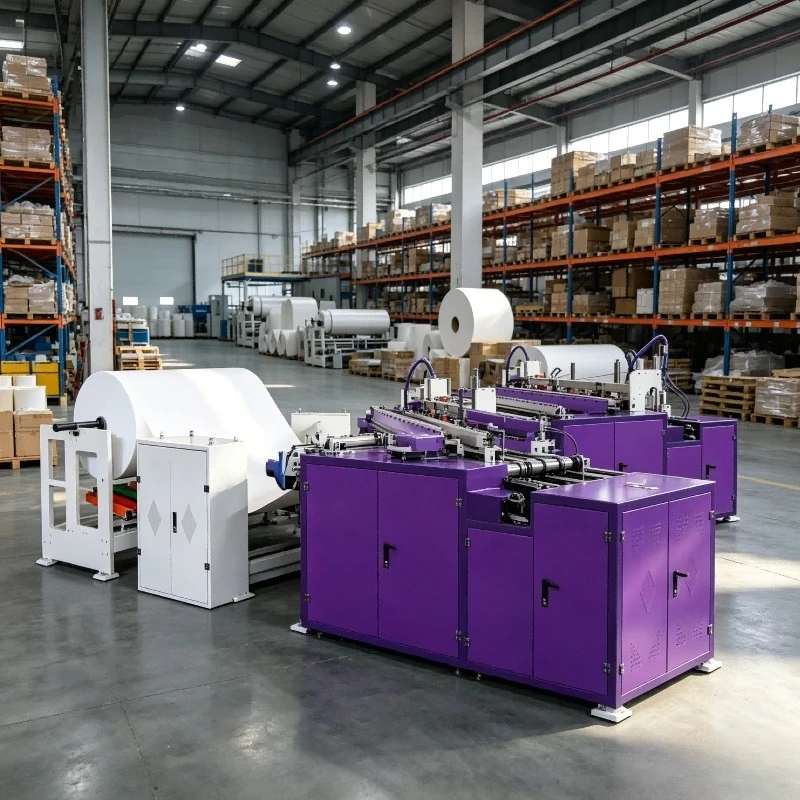 FOB Multifunctional Toilet Roll Rewinding Cutting Packaging Equipment Applied In Household Tissue Paper Factory Manufacturing