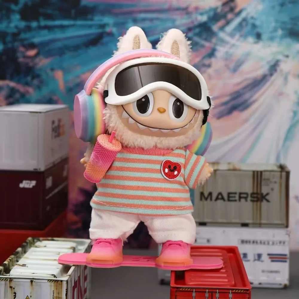 

Clothes For Labubu Exquisite Ski Board 17cmCute Mini Color Water Cup Fashion Ski Set Doll Accessories Desktop Ornament