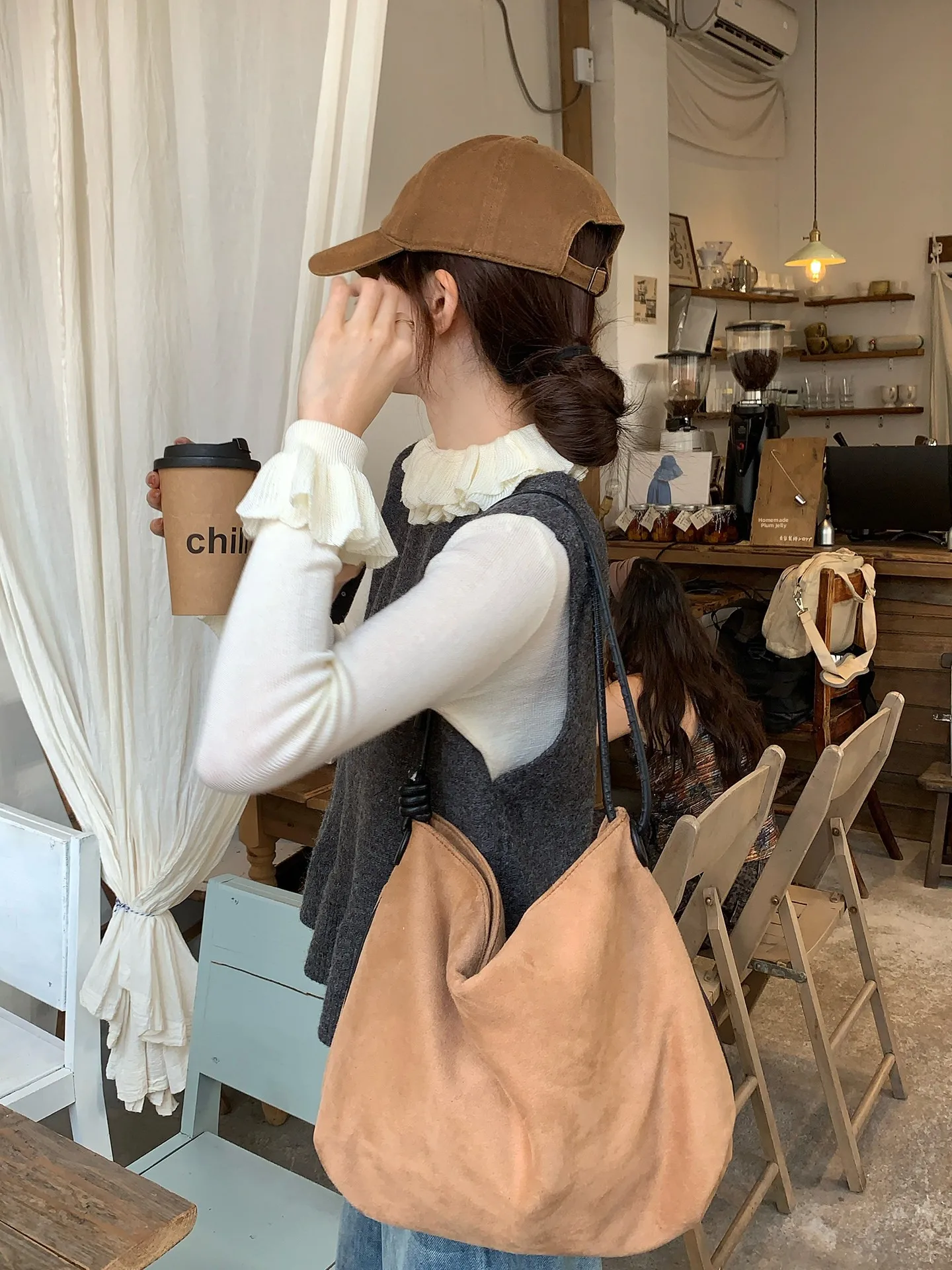 Gilet lavorato a maglia coreano Sle rotondo Ne Svel da donna Faion Layering Base irt Autunno Inverno Unico Super bello