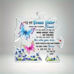 1pc, To My Bonus Sisters Gifts From Sister, Birthday Gifts For Sister, Sister In Law Unbiological Sister Gift From Brother
