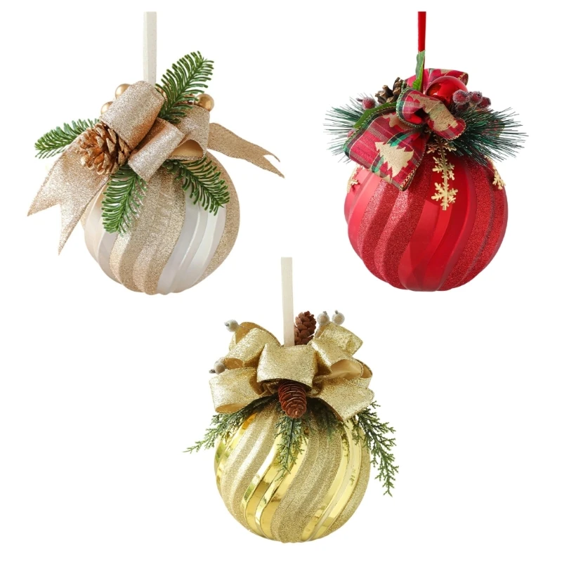 Saisonale Weihnachtsdekoration mit Bandakzent und Kunststoffschale für die Platzierung von Baumkranz-Einstiegsschienen – Detail 1
