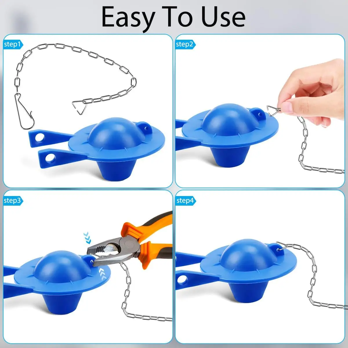 1-3Pcs Stainless Steel Toilet Flapper Lift Chain Toilet Chain Replacement Kit Universal Toilet Bowl Flush Chain for Most Toilet