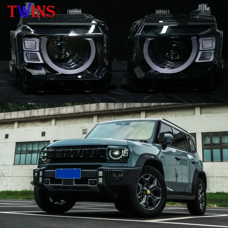 LED Headlight Assembly Modified Defender Style Daytime Running Light Fit for JETOUR Traveler T2 2024 Car Exterior lighting piece