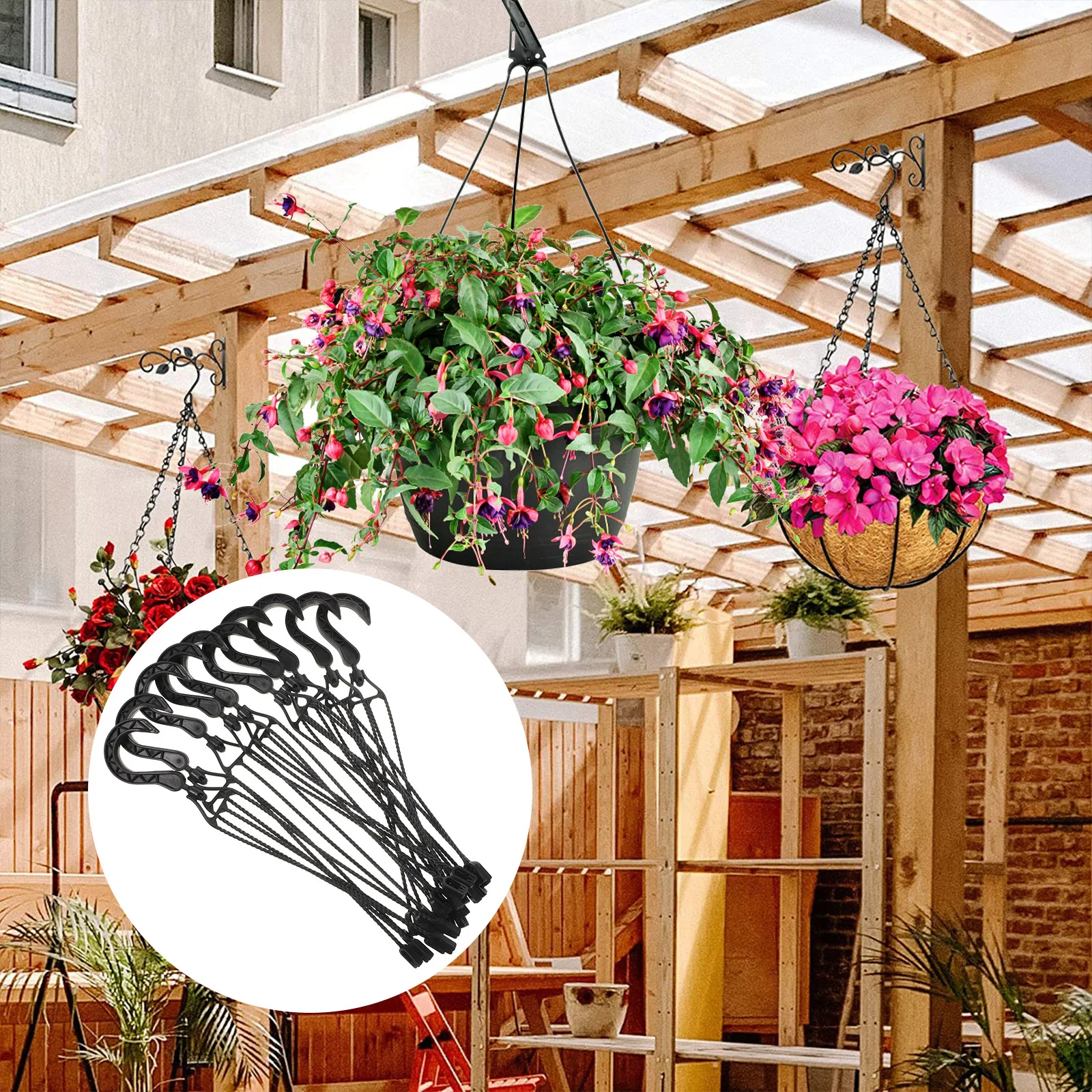 10Pcs Plastic Flower Support Tools Simple Structure Plant Hooks for Succulents Home Garden Decor Plastic Hanging Hooks