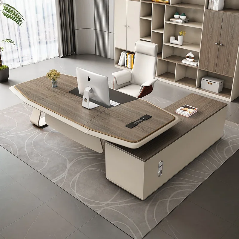 Lshaped Wooden Office Desk Conference Bedroom Drawer Organizers Office Desk Minimalist Shelves Mesas Escritorio Home Furniture