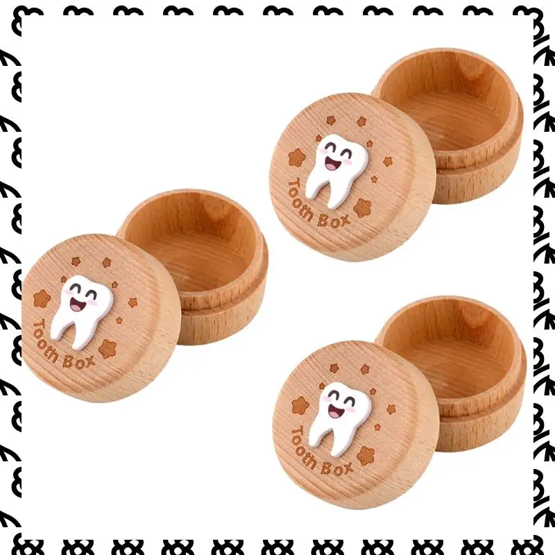 A07I Carved Fairy Box, Wood Tooth Storage Box For Lost Teeth Container Cute Tooth Holder For Boys Girls Kids Birthday