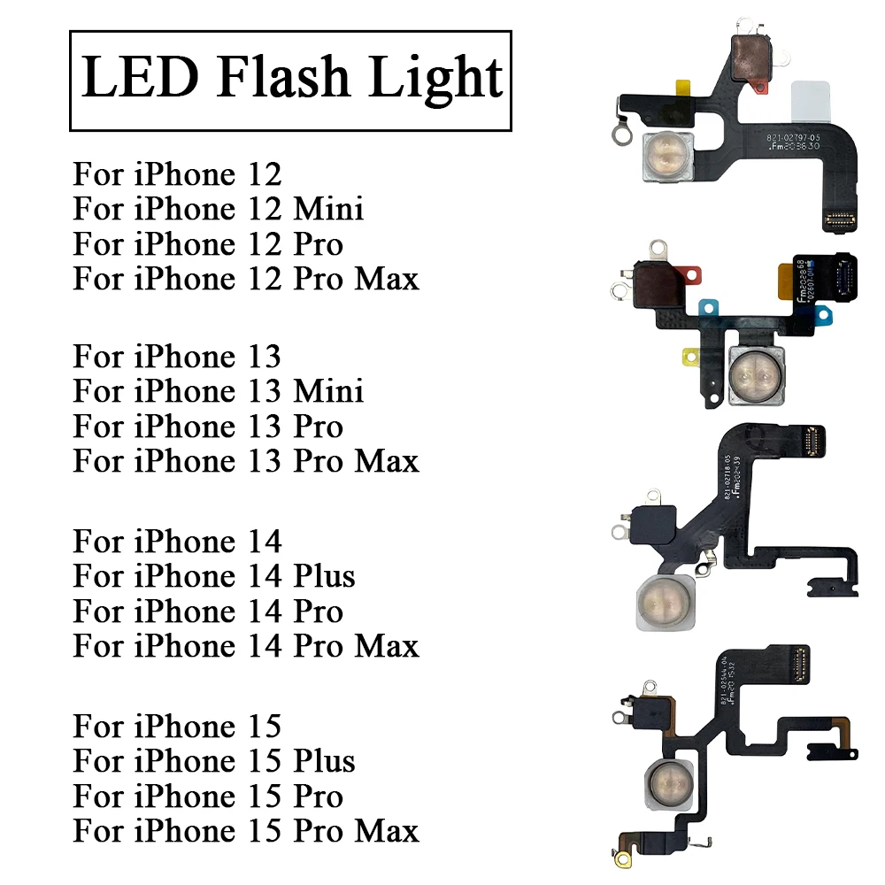 

LED Flash Light Sensor Flex Cable For iPhone 12 13 Mini 14 15 Pro Max Plus Light Sensor Proximity Distance Ambient Flash Light