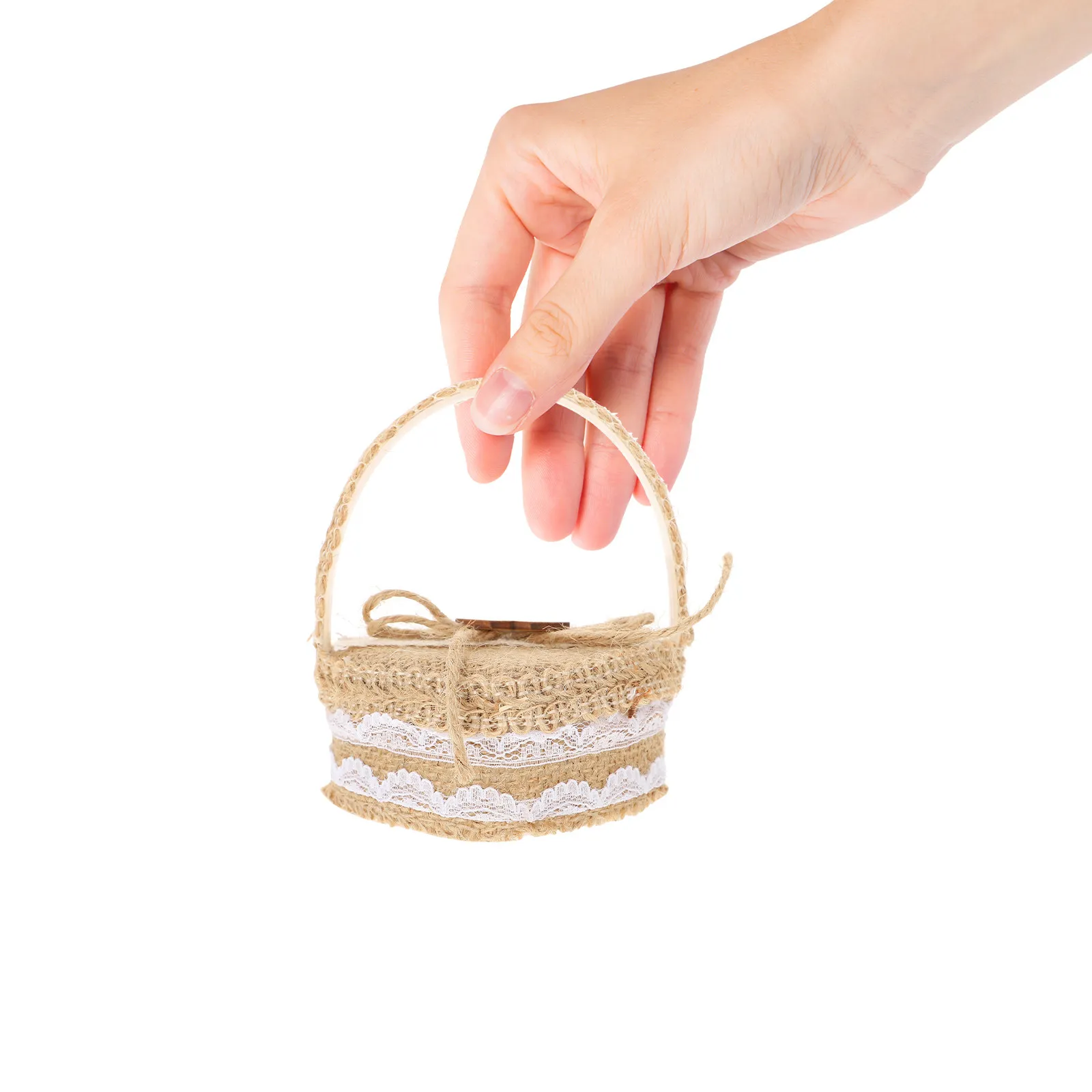 1Pcs Heart-Shaped Ring Box Creative Wedding Ring Basket Romantic Wedding Decor Flower Basket Flower Jewelry Box