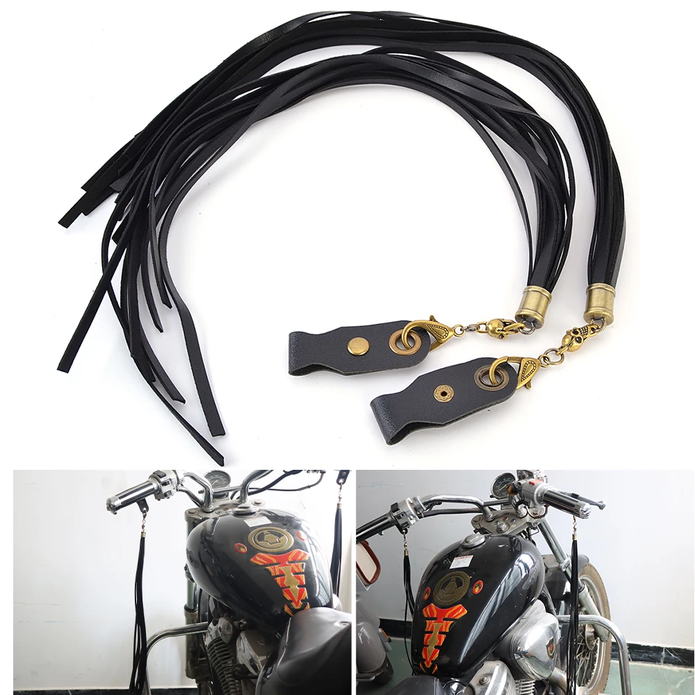 Retro Motorcycle Universal Brake Clutch Lever Rivet Fringe Tassels For Harley Davidson