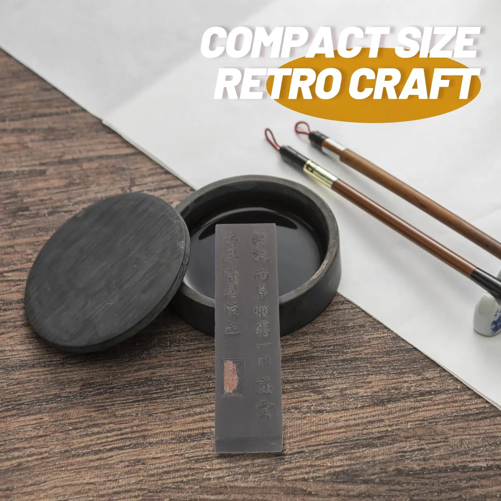 2 Pcs Calligraphy Ink Stick Black Pad Block Stamp Refill Student Stationery Traditional Handmade Chinese Drawing Painting