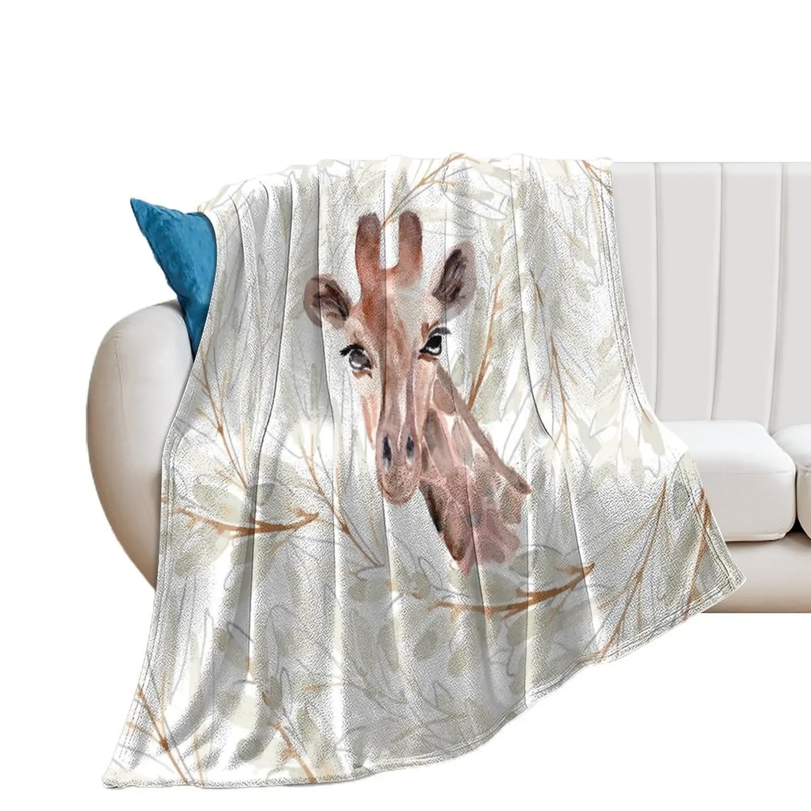 

Watercolor Giraffe Throw Blanket decorative blankets ands Blankets