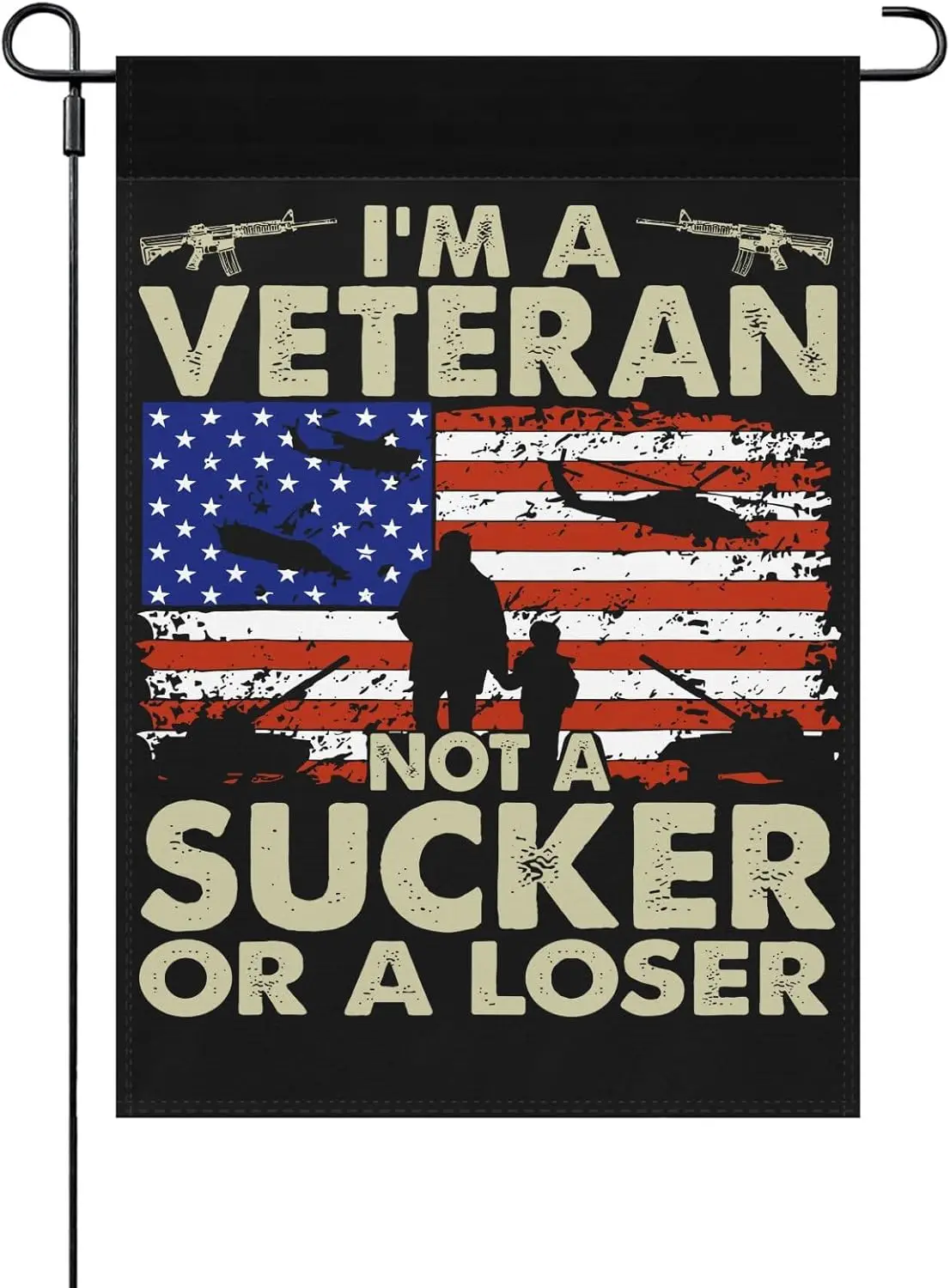 Veterans Are Not Suckers Or Losers Yard Flag One Size Double Sided, Decorative Funny Garden Flag Double Sided Outdoor Garden Fla