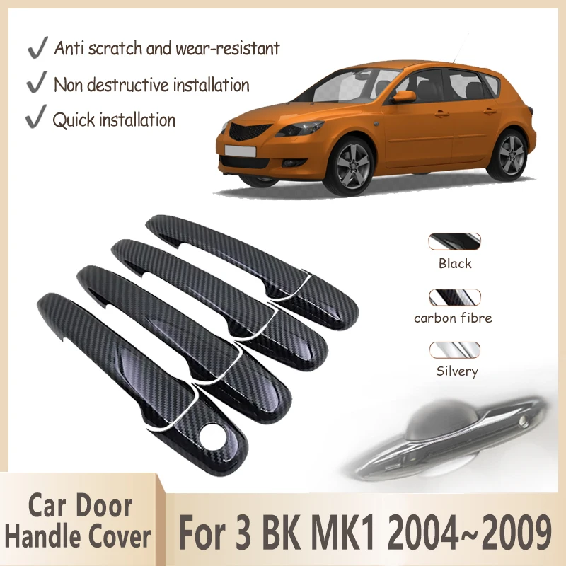 

Чехол на дверную ручку автомобиля для Mazda 3 BK MK1 2004 ~ 2009 2005 2006 2007, наружные ручки из углеродного волокна, аксессуары, отделочные наклейки