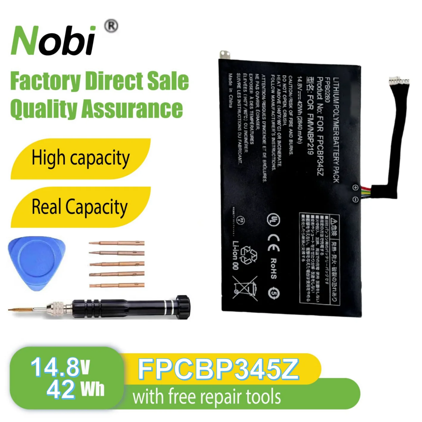 

Nobi FPCBP345Z FMVNBP219 аккумулятор для Fujitsu LIFEBOOK UH572 UH552 UH55/H UH55/J UH55/K Характеристики 42Wh 14.8V