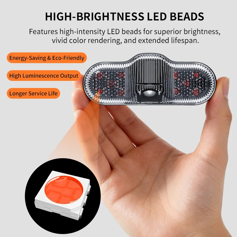 12V Motorcycle Warning Projection LED Rear Tail Light Brake Taillight Turn Signal Light Stop Lamp Universal For Motorbike