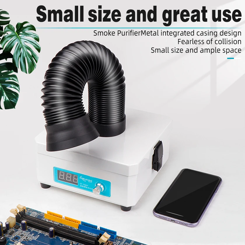 130XP 30W Fume Extractor Soldering Smoke Purifier Deodorizing Fog Filter Suction Smoke Discharge Small Desktop Instrument